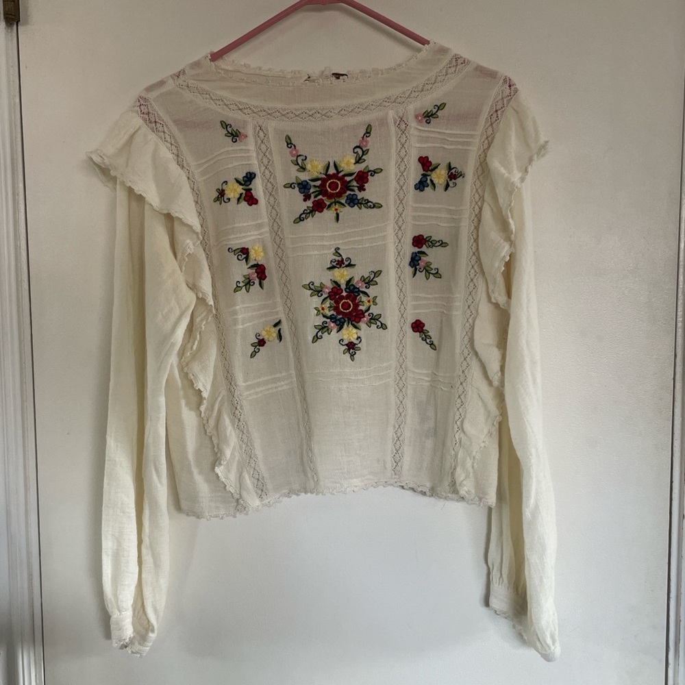 free people long-sleeve edwardian blouse